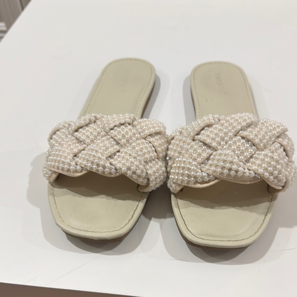 Elegant Cream Braided Women's Sandals